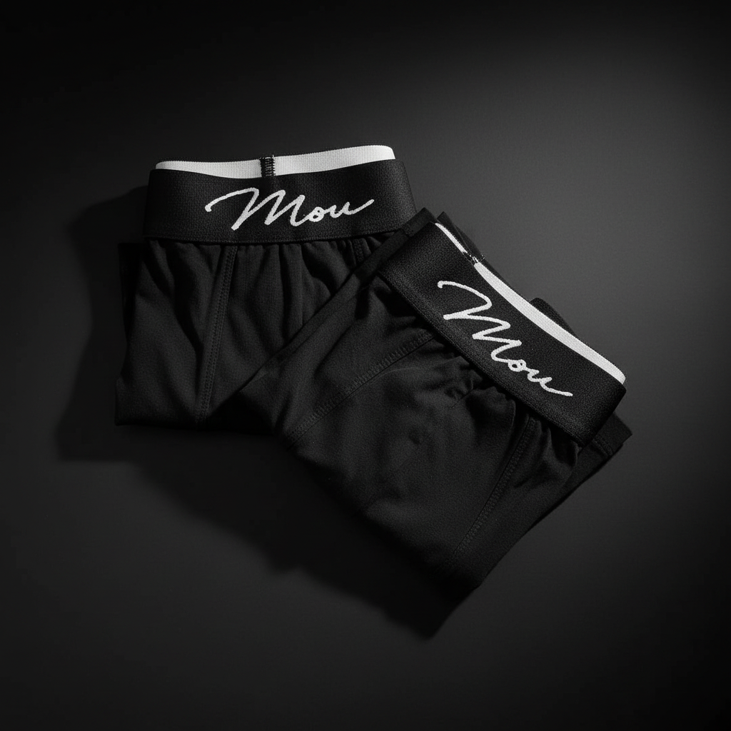 Mouski Men’s Basic Trunk Underwear, Cotton Blend Stretch Waistband, Comfortable Everyday Fit,pack of 2, Black