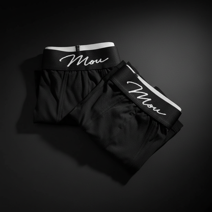 Mouski Men’s Basic Trunk Underwear, Cotton Blend Stretch Waistband, Comfortable Everyday Fit,pack of 2, Black