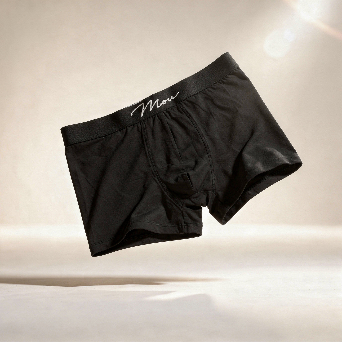 Mouski Men’s Basic Trunk Underwear, Cotton Blend Stretch Waistband, Comfortable Everyday Fit,pack of 2, Black