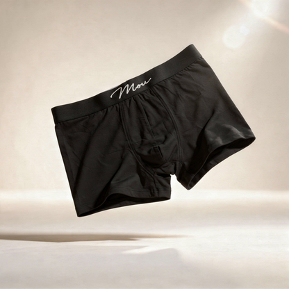 Mouski Men’s Basic Trunk Underwear, Cotton Blend Stretch Waistband, Comfortable Everyday Fit,pack of 2, Black